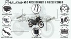 Fit For Royal Enfield New Himalayan 450 8 Pcs Accessories Combo Pack - SPAREZO